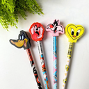 Lápis Grafite Resina HB com Borracha Looney Tunes