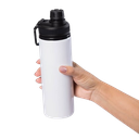 SQUEEZE GARRAFA PARA SUBLIMAÇÃO DE ALUMÍNIO BRANCA COM TAMPA EMBORRACHADA 750ML