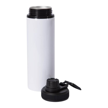 SQUEEZE GARRAFA PARA SUBLIMAÇÃO DE ALUMÍNIO BRANCA COM TAMPA EMBORRACHADA 750ML