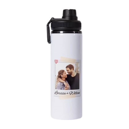 SQUEEZE GARRAFA PARA SUBLIMAÇÃO DE ALUMÍNIO BRANCA COM TAMPA EMBORRACHADA 750ML