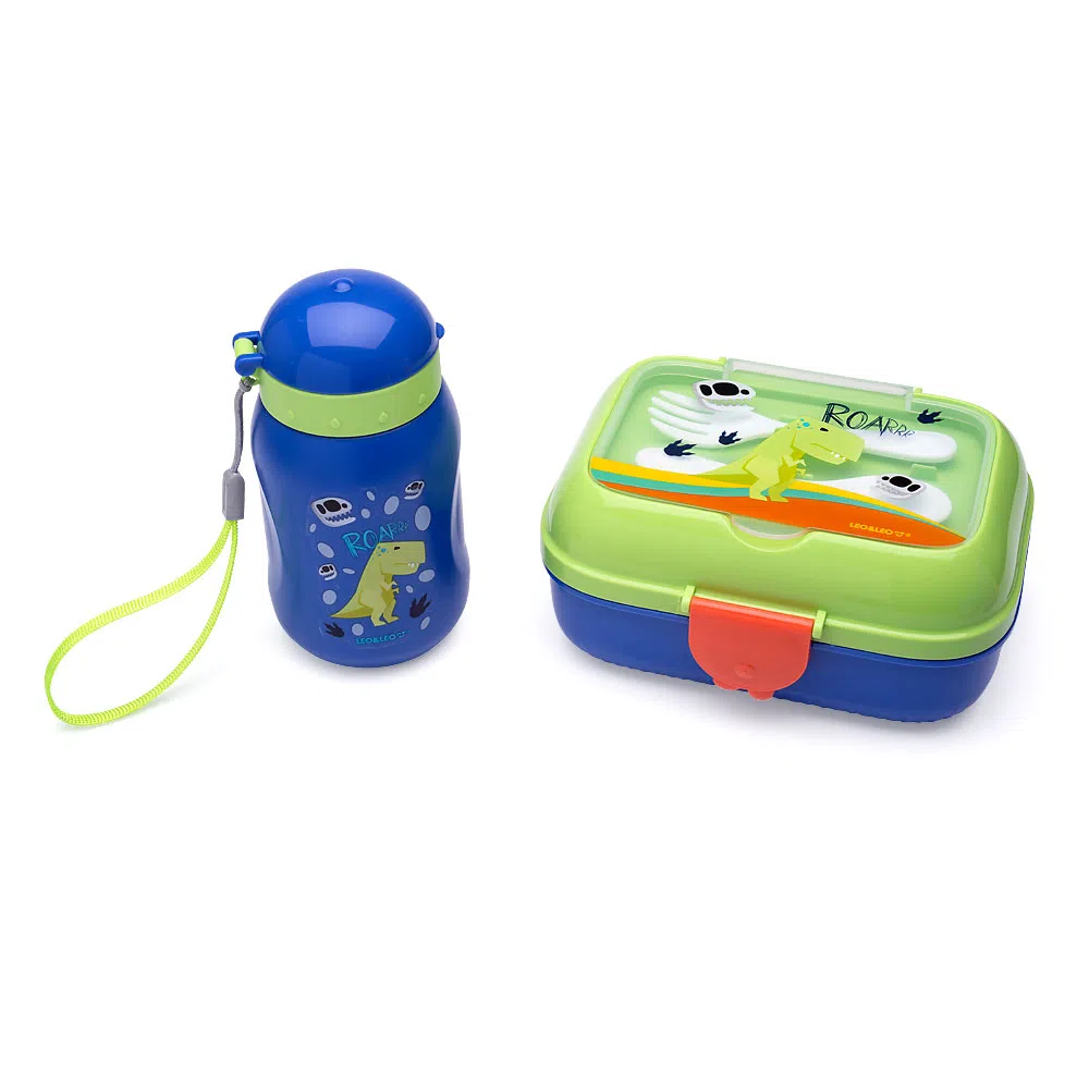 KIT LANCHE DINO GARRAFA LEO E LEO