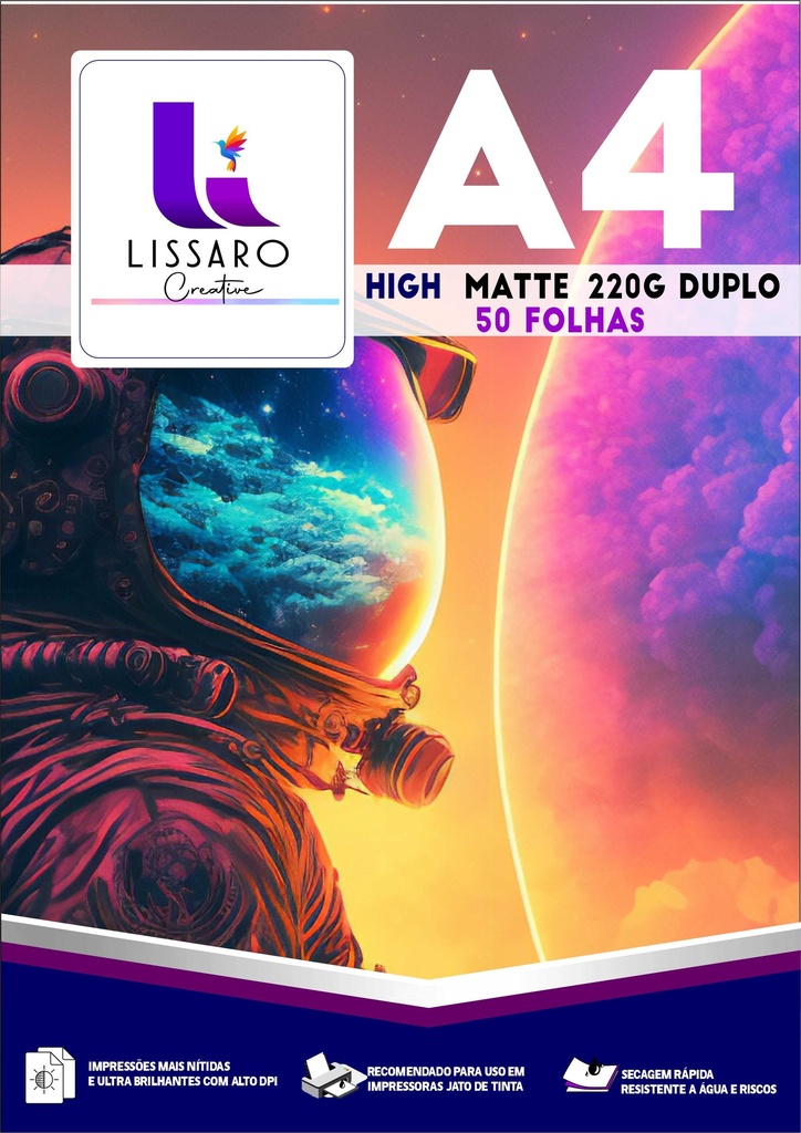 PAPEL FOTO MATTE DF 220G A4 PACOTE C/ 100FLS