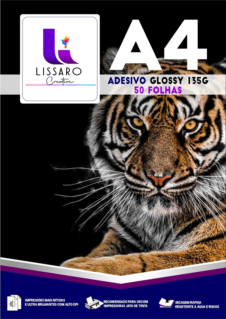 PAPEL AUTO ADESIVO PREMIUM GLOSSY 135G A4