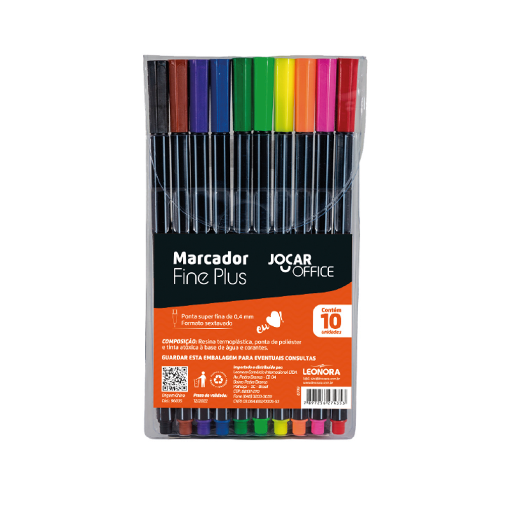 MARCADOR FINE PLUS ESTOJO C/10 CORES JOC