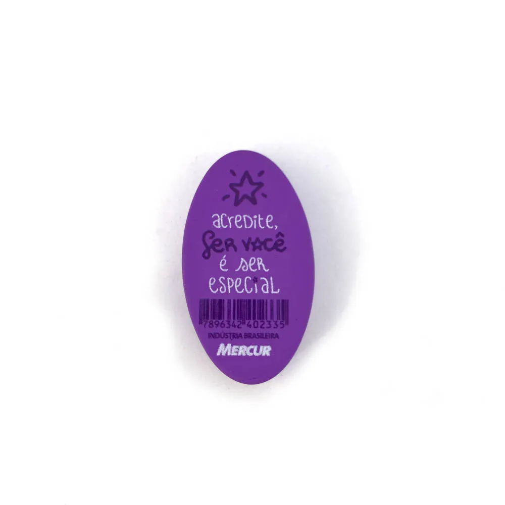 BORRACHA COM FRASE OVAL - MERCUR