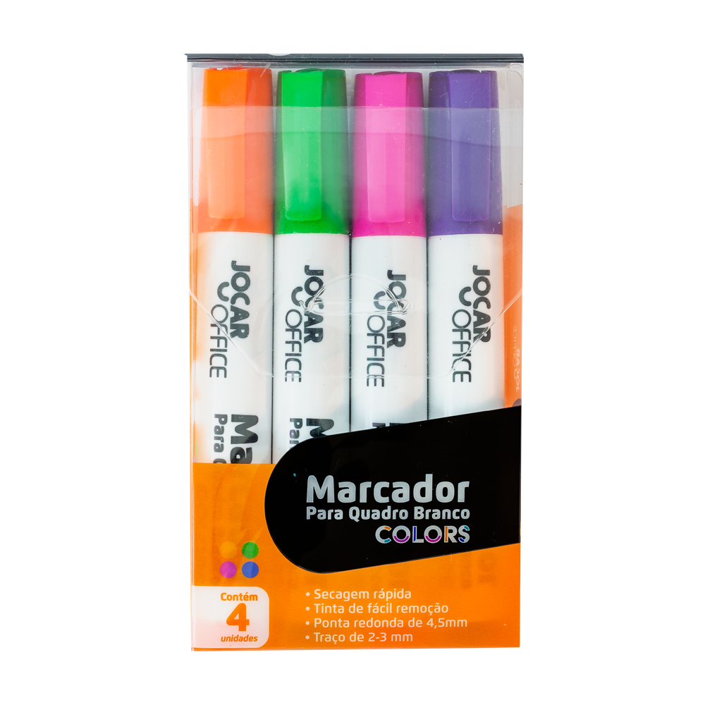 MARCADOR PINCEL QUADRO BRANCO C/4 COLORS