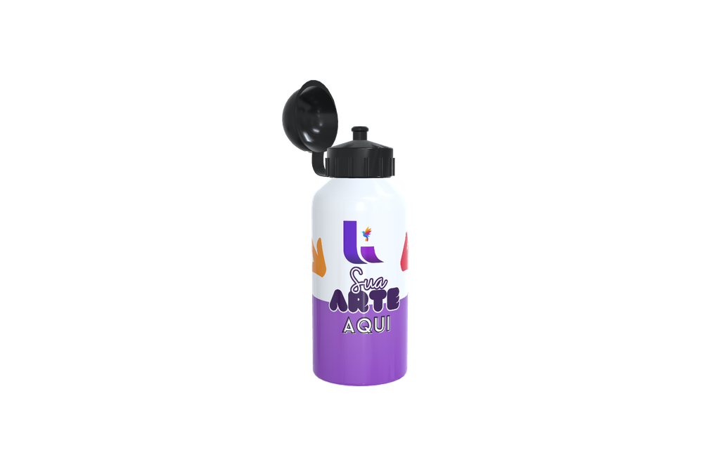 SQUEEZE DE ALUMÍNIO BRANCA PESONALIZADA 2 BICOS 600ML