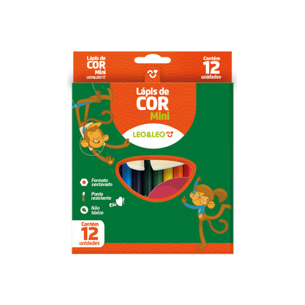 LÁPIS MINI 12 CORES LEO E LEO