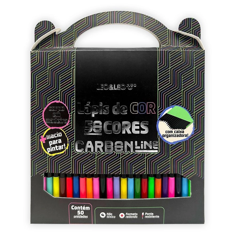 Lapis De Cor Leo e Leo Carbon Line 50 Cores Redondo