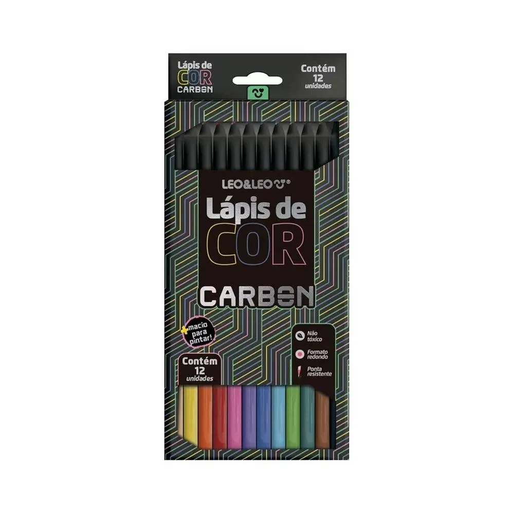 Lápis De Cor – Leo&Leo – 12 Cores – Carbon