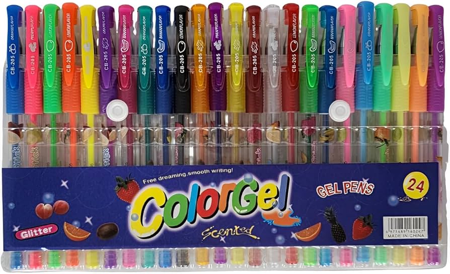 Caneta Gel Glitter Neon 24 CORES