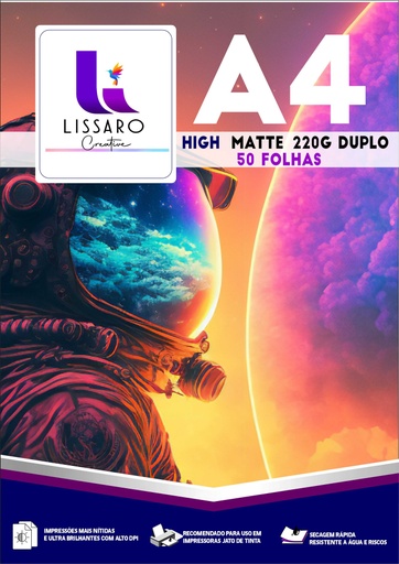 PAPEL FOTO MATTE DF 220G A4 PACOTE C/ 100FLS