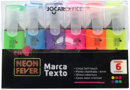 PINCEL MARCA TEXTO NEON FEVER 6 CORES JOCAR OFFICE