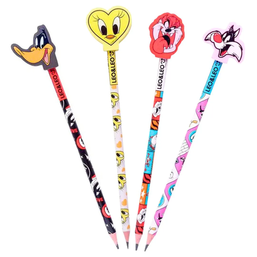 Lápis Grafite Resina HB com Borracha Looney Tunes
