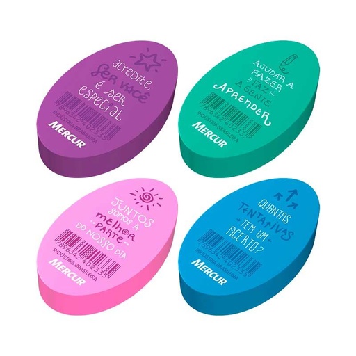 BORRACHA COM FRASE OVAL - MERCUR