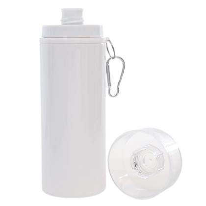 SQUEEZE GARRAFA ALUMÍNIO TAMPA TRANSPARENTE MOSQUETÃO 600ML