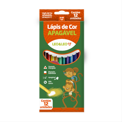 LÁPIS 12 CORES APAGÁVEL