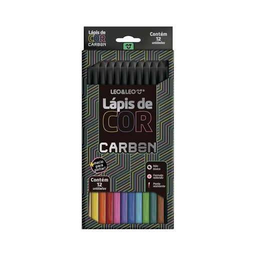 [lápis carbon 12 cores] Lápis De Cor – Leo&Leo – 12 Cores – Carbon