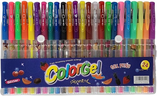 Caneta Gel Glitter Neon 24 CORES